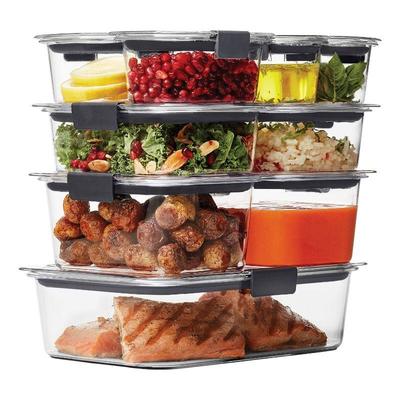 Rubbermaid Brilliance Food Storage & Lids, Set of 9 Containers, $25 Retail - New