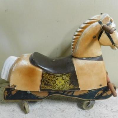 Vintage Rich Toy Company Hobby Horse Wood Frame Composite Body 20