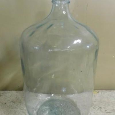 5 Gallon Glass Water Jug Crackle Glass Bottom