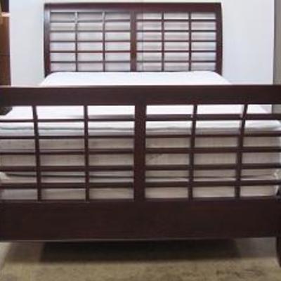 Lot 1003 - Queen Size Sleigh and Slat Bed Frame