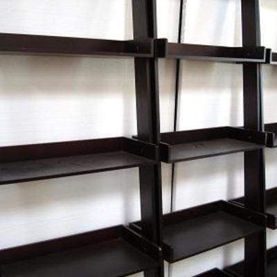 Lot 1005 - Trio of Wooden Ladder Shelf Bookcases 