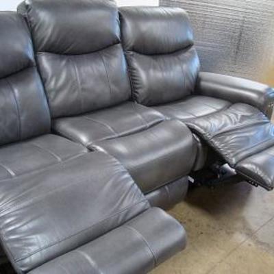 Lot 1014 - Dark 3 Person Reclining Sofa Couch 