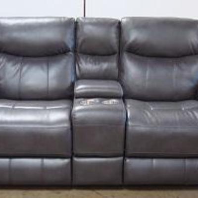 Lot 1015 - Electric Dark Colored Two Person Sofa Love Seat Couch