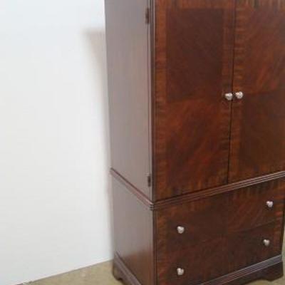 Lot 1019 - Upright Armoire Style Dresser + TV stand 