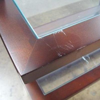 Lot 1026 - 3 Tiered Wood Shelf with Glass Inlays