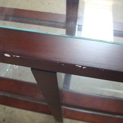 Lot 1026 - 3 Tiered Wood Shelf with Glass Inlays