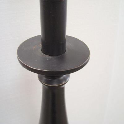 Lot 1035 - Single Upright Wooden Floor Lamp - no shade
