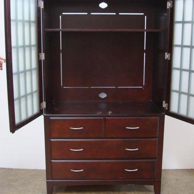 Lot 1037 - Upright TV Hutch with Glass Face