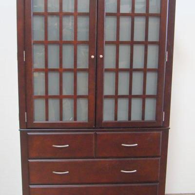 Lot 1037 - Upright TV Hutch with Glass Face