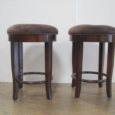 Lot 1038 - Pair of Padded Bar Stool Seats 