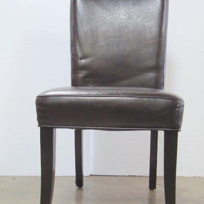 Lot 1043 - Single Armless Dark Brown Chair 