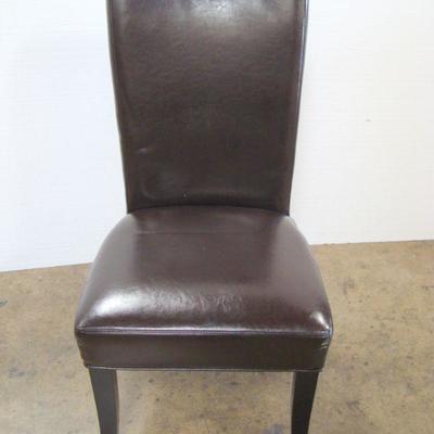 Lot 1043 - Single Armless Dark Brown Chair 