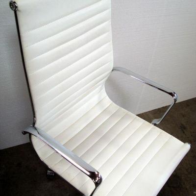Lot 1049 - Simple White Computer or Office Chair with Arms