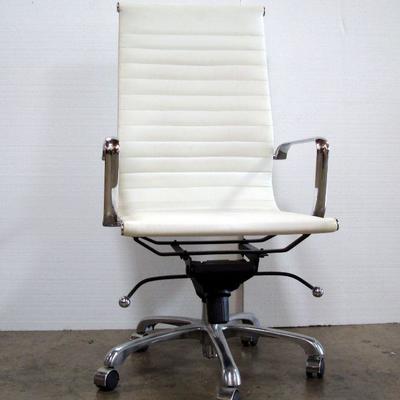 Lot 1049 - Simple White Computer or Office Chair with Arms