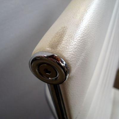 Lot 1049 - Simple White Computer or Office Chair with Arms