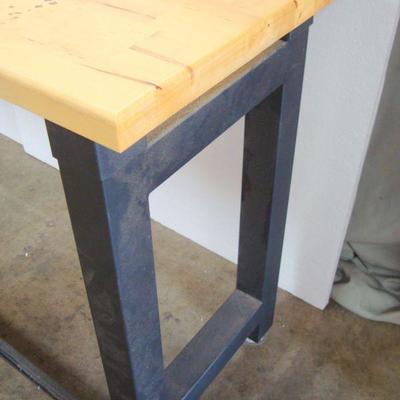 Lot 1050 - Metal Frame Wooden Top Work Crafting Artist Table