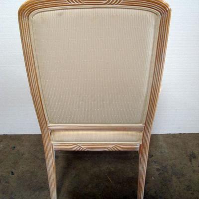 Lot 1052 - Set of 4 White Chairs with Wooden Frames 