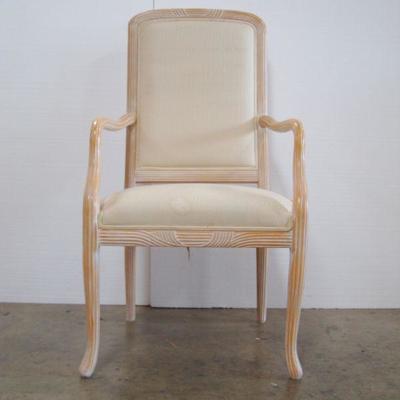 Lot 1052 - Set of 4 White Chairs with Wooden Frames 
