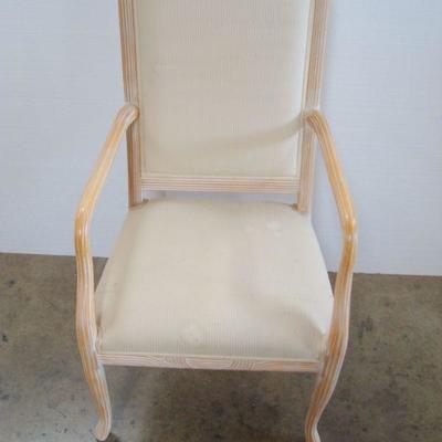 Lot 1052 - Set of 4 White Chairs with Wooden Frames 