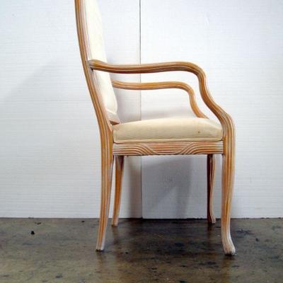 Lot 1052 - Set of 4 White Chairs with Wooden Frames 