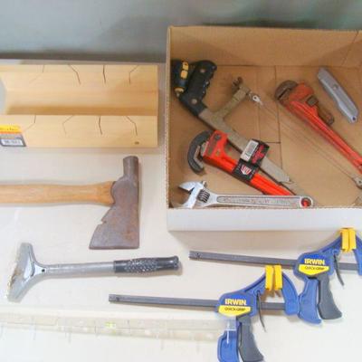 Lot 1057 - Miter Box + Clamp Lot + extras