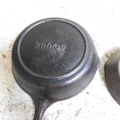 Set of Two Cast Iron Lodg Skillets One Used One New (Paper Mark from Label)