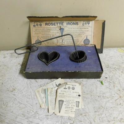 Rosette Irons in Original Box and Paperwork with Recipes