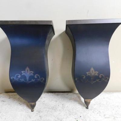 Set of New Old Stock Metal Wall Sconce Boxes for Flat Surface Items or Open for Floral Items