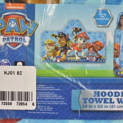 PAW Patrol Kids Bath & Beach Soft Cotton Terry Hooded Towel Wrap, 24
