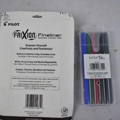 Pilot FriXion Erasable Marker Pens AND Marvy LePen Flex Sets $23 Retail - New