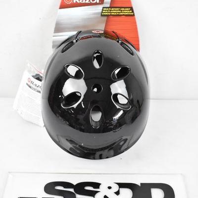 Razor V17 Multi-Sport Child's Helmet, Glossy Black, ages 5+, $20 Retail - New