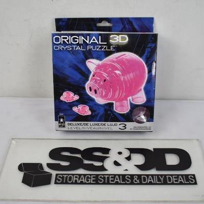 Deluxe 3D Crystal Puzzle: Piggy Bank - New