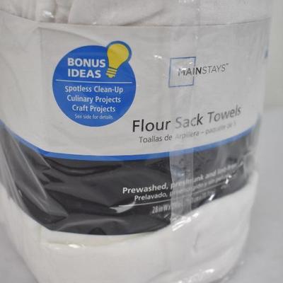 Mainstays (20) Piece Flour Sack Kitchen Towel Set, White - New