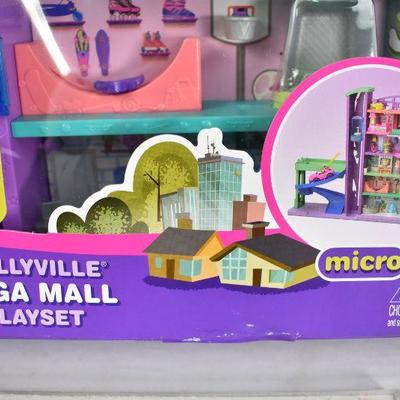 Polly Pocket Pollyville Mega Mall Playset w/ Accessories, $38 Retail - New