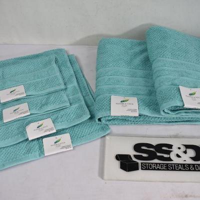 Luxury 100% Cotton 6-Piece Towel Set, Super Soft $25 Retail - New