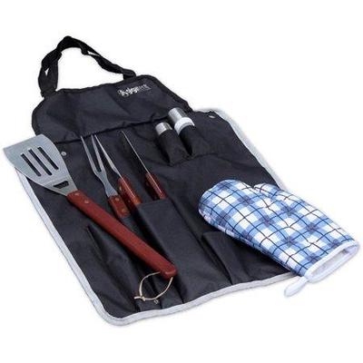 GigaTent BBQ Apron and Utensil Stainless Steel Set, $17 Retail - New
