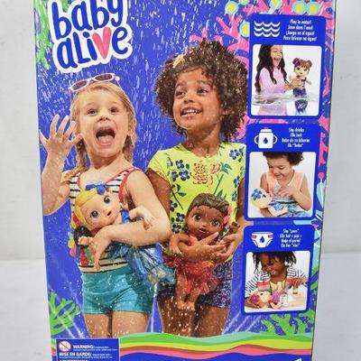 Baby Alive Shimmer N Splash Mermaid Baby Doll and 6 Extra Diapers - New