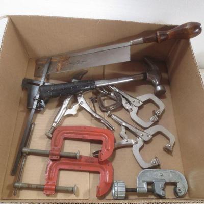 Lot 3031 - Hand Tools Lot clamps saw hammer