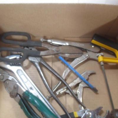 Lot 3033 - Assorted Hand Tools pliers saw ball peen hammer 