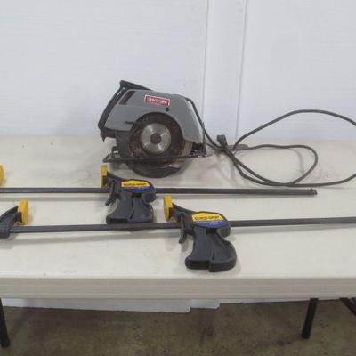 Lot 3045 - Craftsman Circular Saw + Clamps 