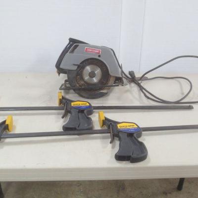 Lot 3045 - Craftsman Circular Saw + Clamps 