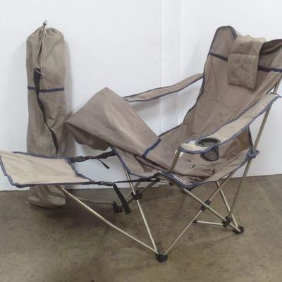 Lot 3049 - Pair of Portable Lounge Chairs with Ottoman