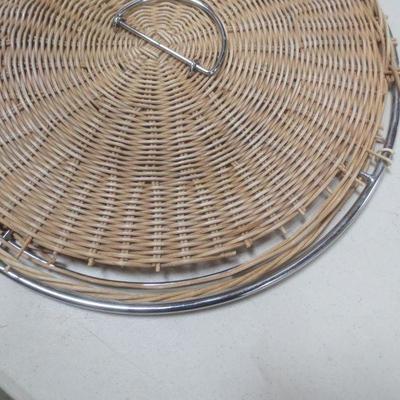 Lot 3051 - Modern Wicker + Metal Laundry Hamper 