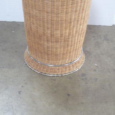 Lot 3051 - Modern Wicker + Metal Laundry Hamper 