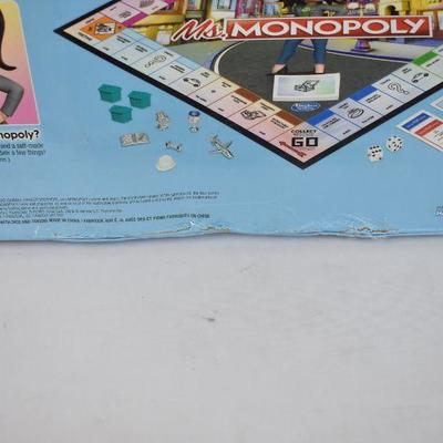 Ms Monopoly Board Game. New & Sealed, but Box is Dented
