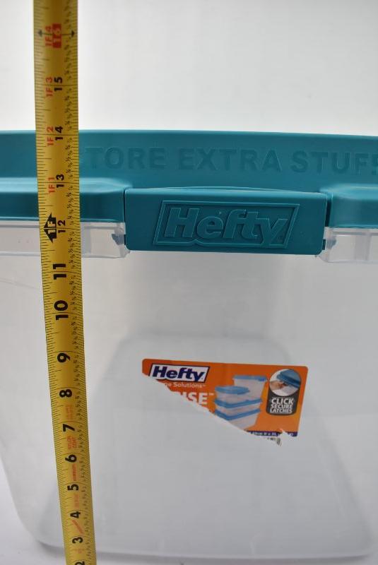 Hefty Hi-Rise 72 Qt Storage Bins, Set of 2 W/ Lids