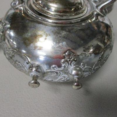 Lot 154 - Victorian Wilcox Quadruple Silver Plate Tea Pot W/Stand & Strainer