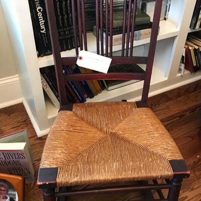 Antique rush seat rocking chair $250