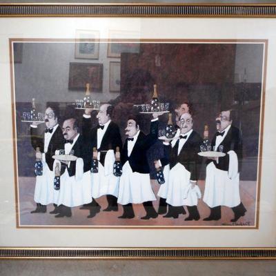 Lot 2014 - Signed Artist ''Group of Servers'' 