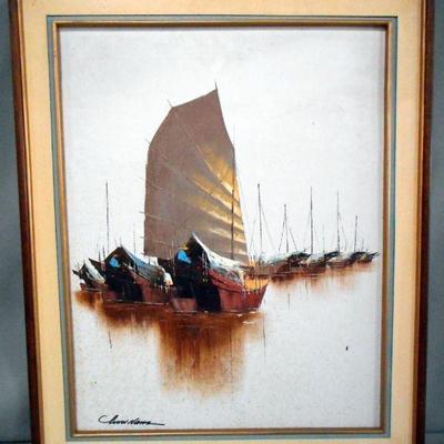 Lot 2025 - Signed Artist ''Chinese Junk'' 